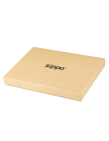 CARTEIRA HORIZONTAL COM PORTA-MOEDAS DE COURO E GANGA ZIPPO