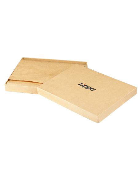 CARTEIRA HORIZONTAL COM PORTA-MOEDAS DE COURO E GANGA ZIPPO