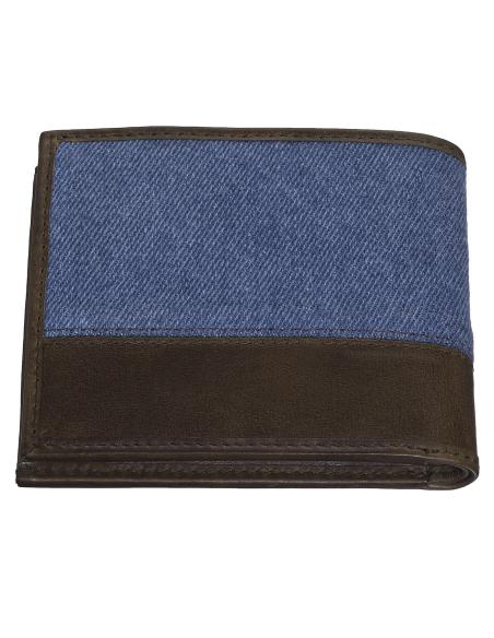 PORTEFEUILLE EN CUIR ET DENIM AVEC PORTE-CARTES AMOVIBLE ZIPPO