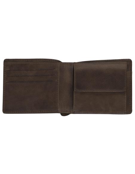 PORTEFEUILLE EN CUIR ET DENIM AVEC PORTE-CARTES AMOVIBLE ZIPPO