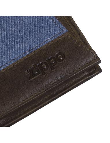 CARTEIRA DE COURO E GANGA COM PORTA-CARTÕES AMOVÍVEL ZIPPO