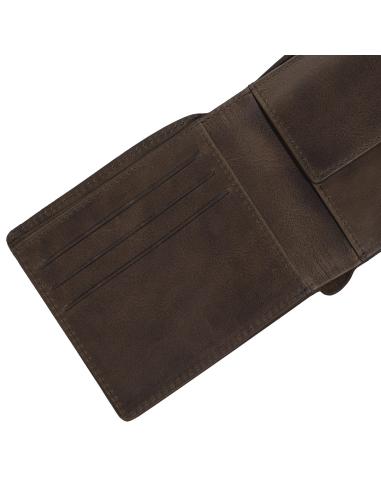 PORTEFEUILLE EN CUIR ET DENIM AVEC PORTE-CARTES AMOVIBLE ZIPPO