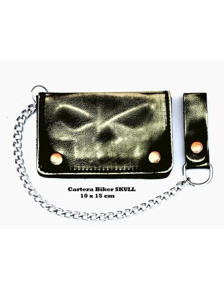 PHANTOM AGED SKULL CHAIN WALLET WITH CHAIN