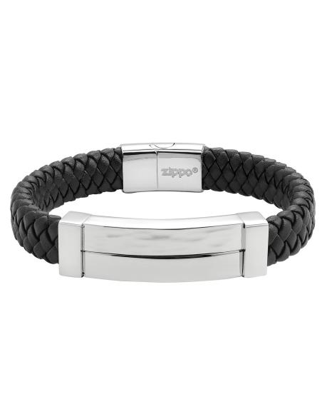 BRACELETE DE COURO TRANÇADO DE 22 CM ZIPPO