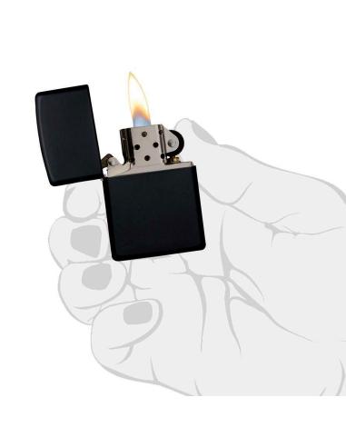 Comprar Mechero Negro Mate Con Base Cromada De Zippo a precio de oferta