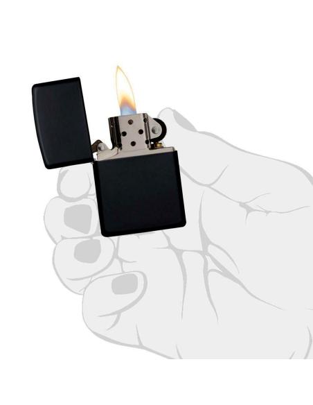 Comprar Mechero Negro Mate Con Base Cromada De Zippo a precio de oferta