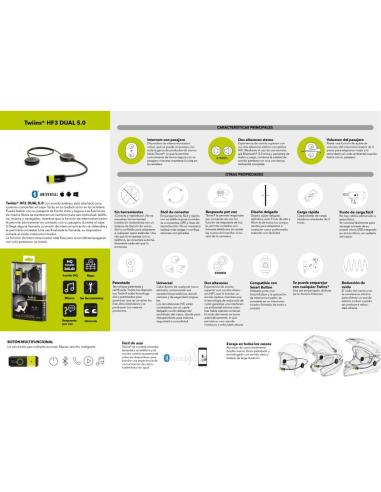 NOUVEAU INTERPHONE UNIVERSEL BLUETOOTH TWIINS HF3 DUAL 5.0