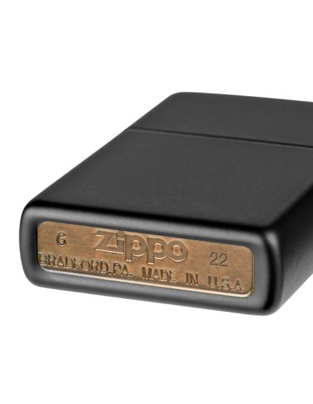 ISQUEIRO PRETO MATE E LATÃO ZIPPO