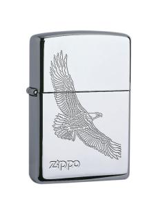 ISQUEIRO ZIPPO CROMADO POLIDO COM ÁGUIA