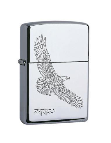 BRIQUET ZIPPO CHROME POLI AVEC AIGLE