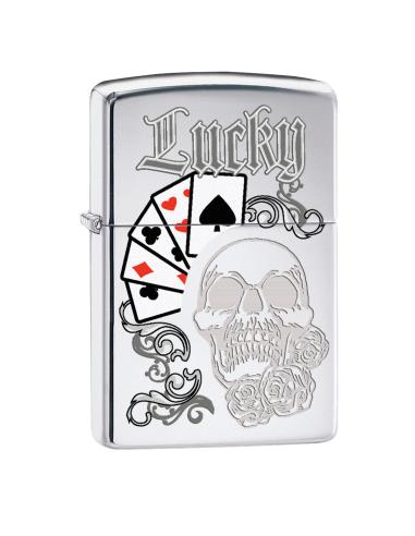 Comprar Mechero Calavera Y Cartas Lucky De Zippo a precio de oferta