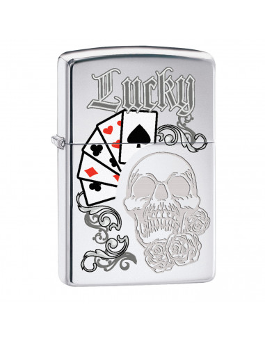 SKULL LIGHTER AND LUCKY CARDS BY ZIPPO