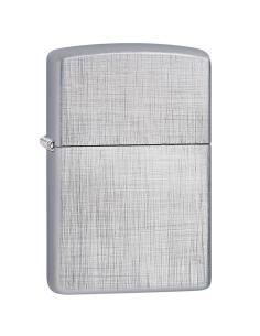 BRIQUET CHROMÉ  BROSSÉ EN TISSU DE LIN ZIPPO
