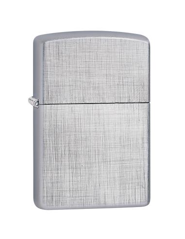BRIQUET CHROMÉ  BROSSÉ EN TISSU DE LIN ZIPPO