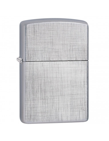 CHROME LIGHTER WITH BRUSHED LINEN WEAVE ZIPPO