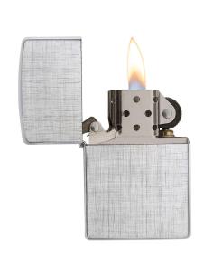 CROMADO COM TRAMA DE LINHO ESCOVADO ZIPPO 2