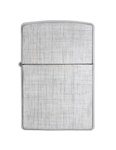 CHROME LIGHTER WITH BRUSHED LINEN WEAVE ZIPPO