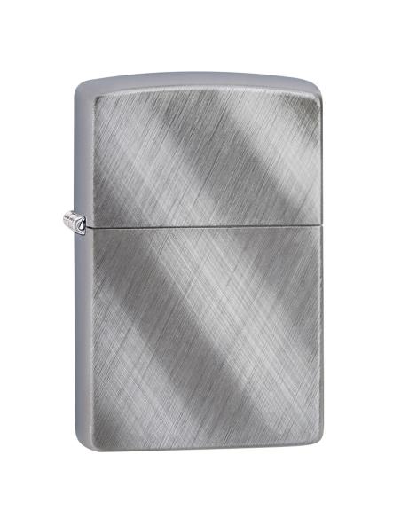 Comprar Mechero Cromo Cepillado En Diagonales De Zippo a precio de oferta