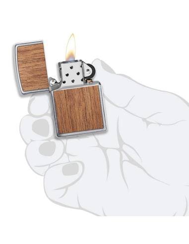 ZIPPO LIGHTER WITH MAHOGANY WOOD