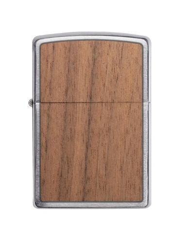 ISQUEIRO ZIPPO COM MADEIRA DE NOGUEIRA
