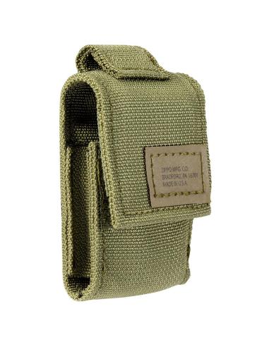 CAIXA DE OFERTA COM FECHO DE CORRER (ZIPPO), ISQUEIRO PRETO CRACKLE E BOLSA VERDE