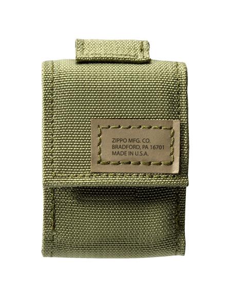 CAIXA DE OFERTA COM FECHO DE CORRER (ZIPPO), ISQUEIRO PRETO CRACKLE E BOLSA VERDE