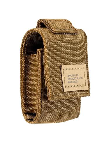 BOÎTE CADEAU AVEC BRIQUET NOIR CRAQUELÉ ET ÉTUI BRUN