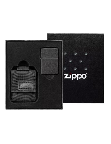 Comprar Estuche Regalo Con Funda Negra Y Encendedor Black Crackle De Zippo a precio de oferta