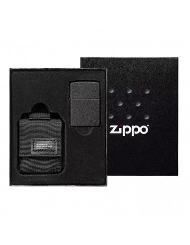 GIFT SET WITH BLACK CASE AND BLACK CRACKLE ZIPPO LIGHTER