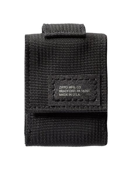 BOÎTE CADEAU AVEC POCHETTE NOIRE ET BRIQUET ZIPPO NOIR CRAQUELÉ