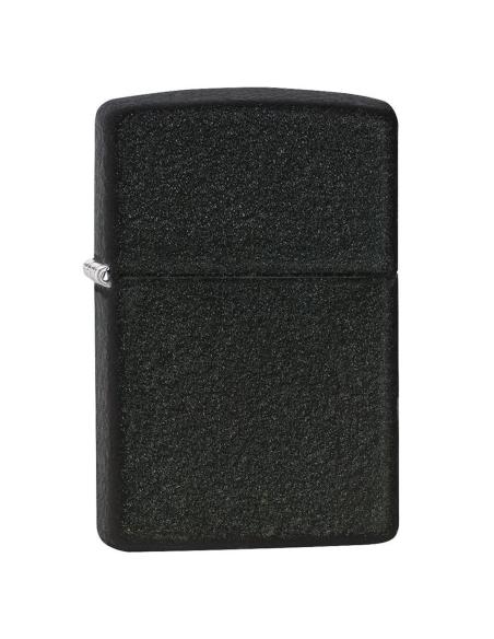 BOÎTE CADEAU AVEC POCHETTE NOIRE ET BRIQUET ZIPPO NOIR CRAQUELÉ