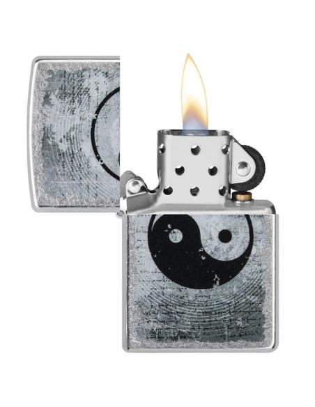 ISQUEIRO CROMADO COM ZÍPER YING-YANG