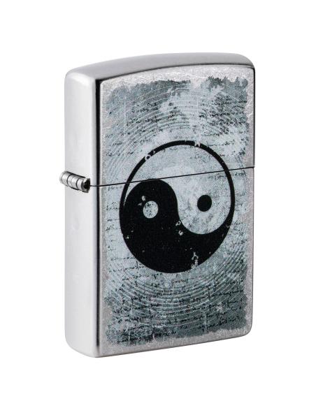 ISQUEIRO CROMADO COM ZÍPER YING-YANG
