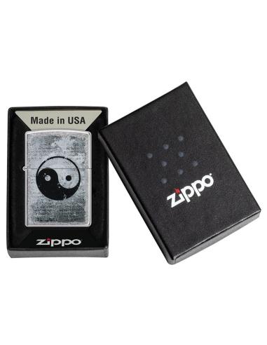 ISQUEIRO CROMADO COM ZÍPER YING-YANG