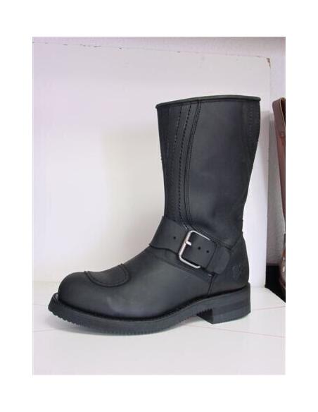 Comprar Bota Biker Crazy Old Negro Con Cremallera 1594 a precio de oferta