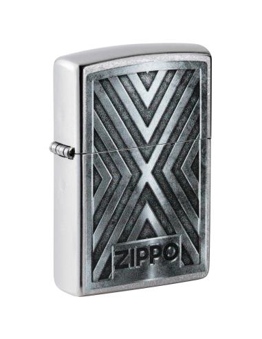BRIQUET ZIPPO CHROMÉ À FOND X