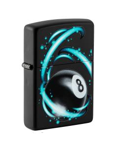 BOLA MAIS CLARA 8 PRETO MATE EFEITO DE LUZ ZIPPO ISQUEIRO