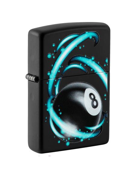 BOLA MAIS CLARA 8 PRETO MATE EFEITO DE LUZ ZIPPO ISQUEIRO