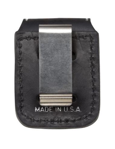 COFFRET CADEAU AVEC BOÎTE ZIPPO EN CUIR NOIR
