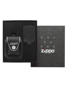 COFFRET CADEAU AVEC BOÎTE ZIPPO EN CUIR NOIR