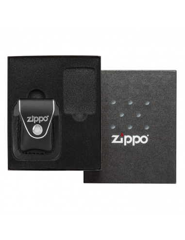 GIFT SET WITH BLACK LEATHER ZIPPO CASE