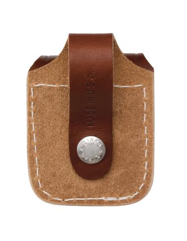 Comprar Funda De Encendedor Zippo De Piel Marrón Con Presilla a precio de oferta