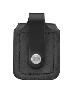 ZIPPO LIGHTER CASE IN BLACK LEATHER WITH LOOP 2
