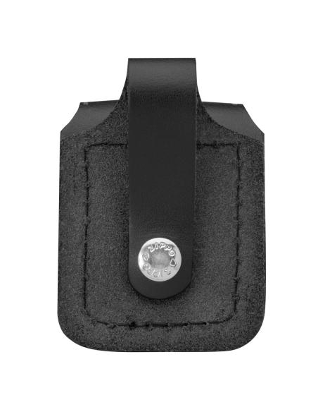 ZIPPO LIGHTER CASE IN BLACK LEATHER WITH LOOP