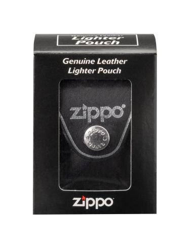 ÉTUI À BRIQUET ZIPPO EN CUIR NOIR AVEC CLIP