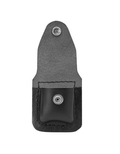 ZIPPO LIGHTER CASE IN BLACK LEATHER WITH LOOP
