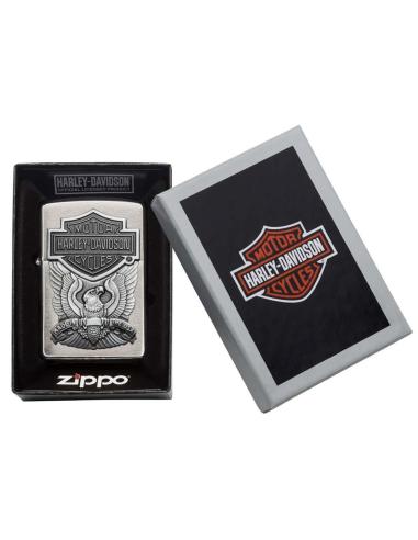 ISQUEIRO ZIPPO COM EMBLEMA DE HARLEY-DAVIDSON E ÁGUIA
