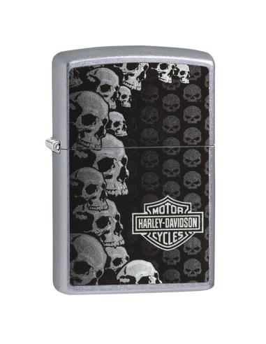 ZIPPO LIGHTER WITH HARLEY SKULLS BACKGROUND