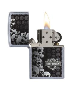ISQUEIRO COM CAVEIRAS DE FUNDO HARLEY DE ZIPPO 2