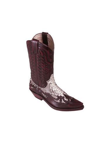 DENIM BOOT MILANELO ZAMORA WITH NATURAL PYTHON